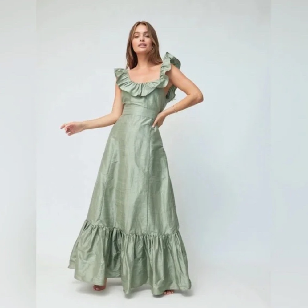 Over The Moon- Louise New York Camille Dress in Sage